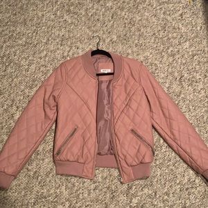 JustFab Pink Faux Leather Jacket